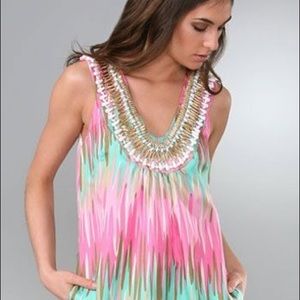 Milly Silk Watercolor shift dress size 2